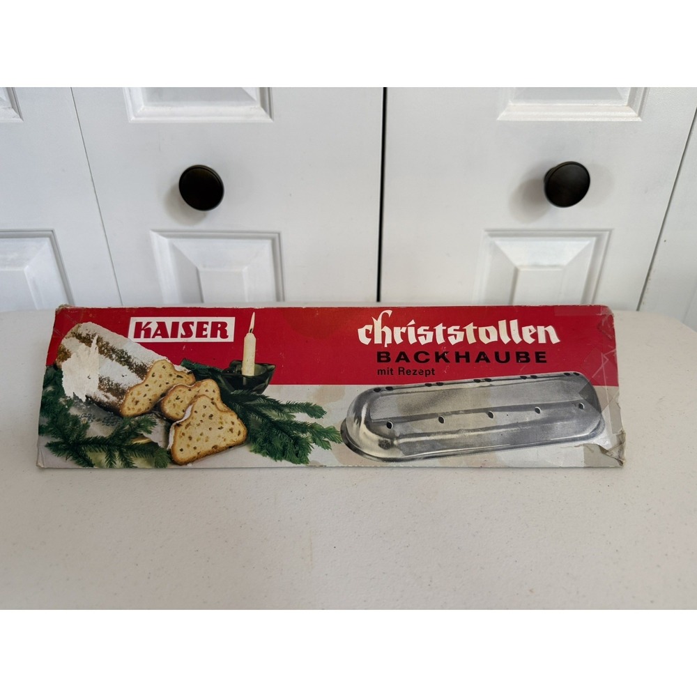 VTG Kaiser Stollen-Backhaube with original package and recipe for Christstollen